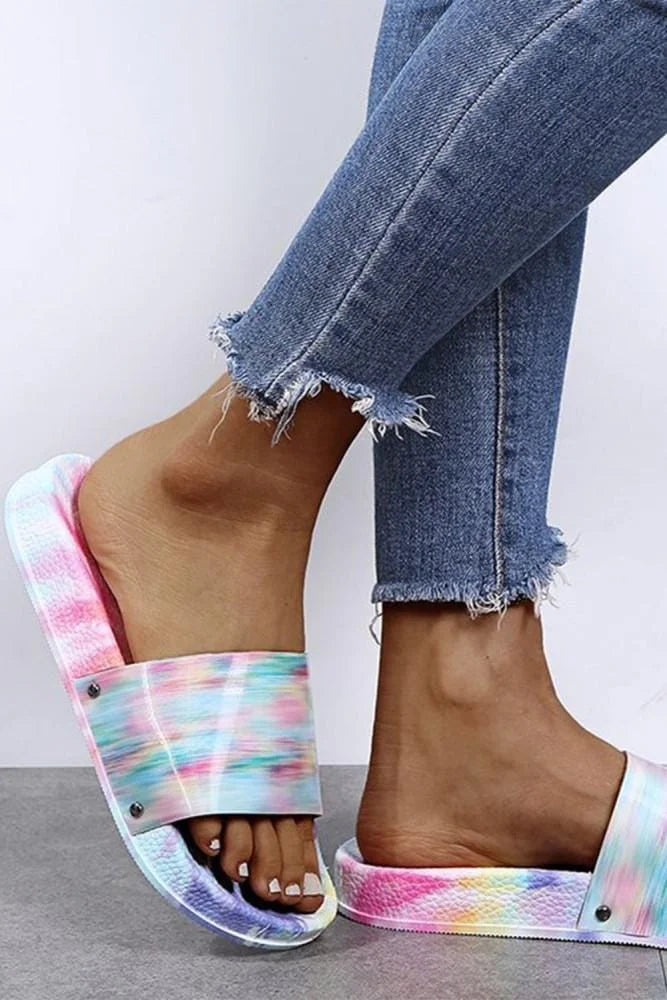Tie & Dye Slide Sandals