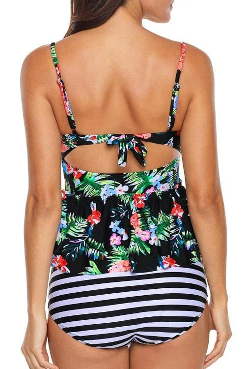 Plus Size Flounce Tankini Set