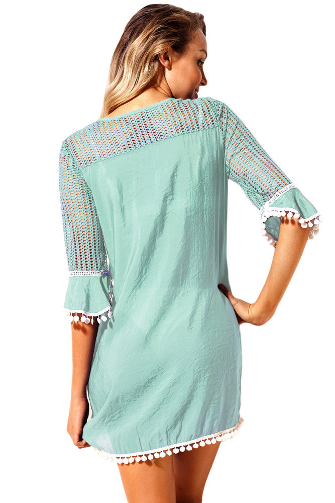 Pom Pom Trim Beach Coverup