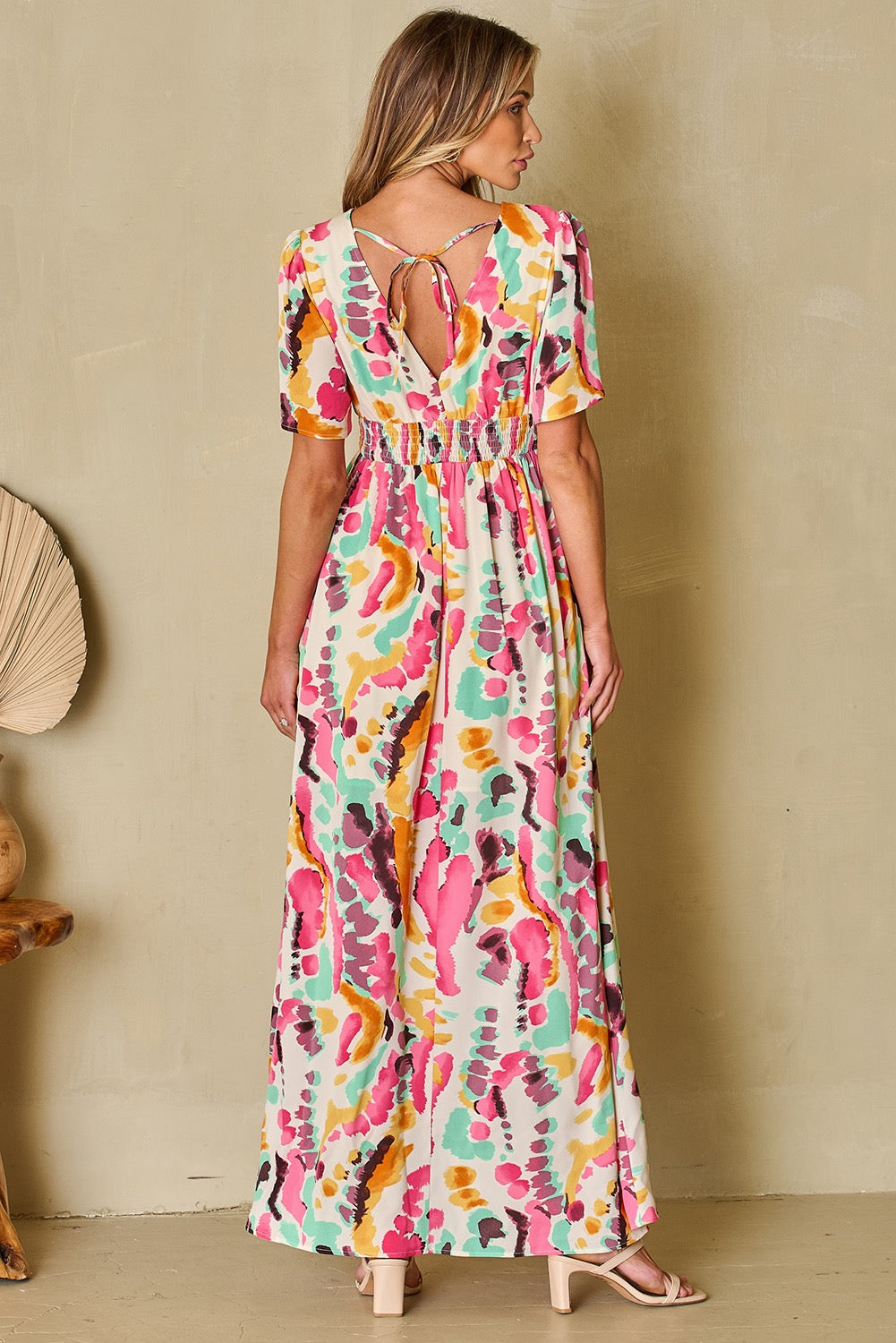 Boho Tie and Dye Print Maxi Dress