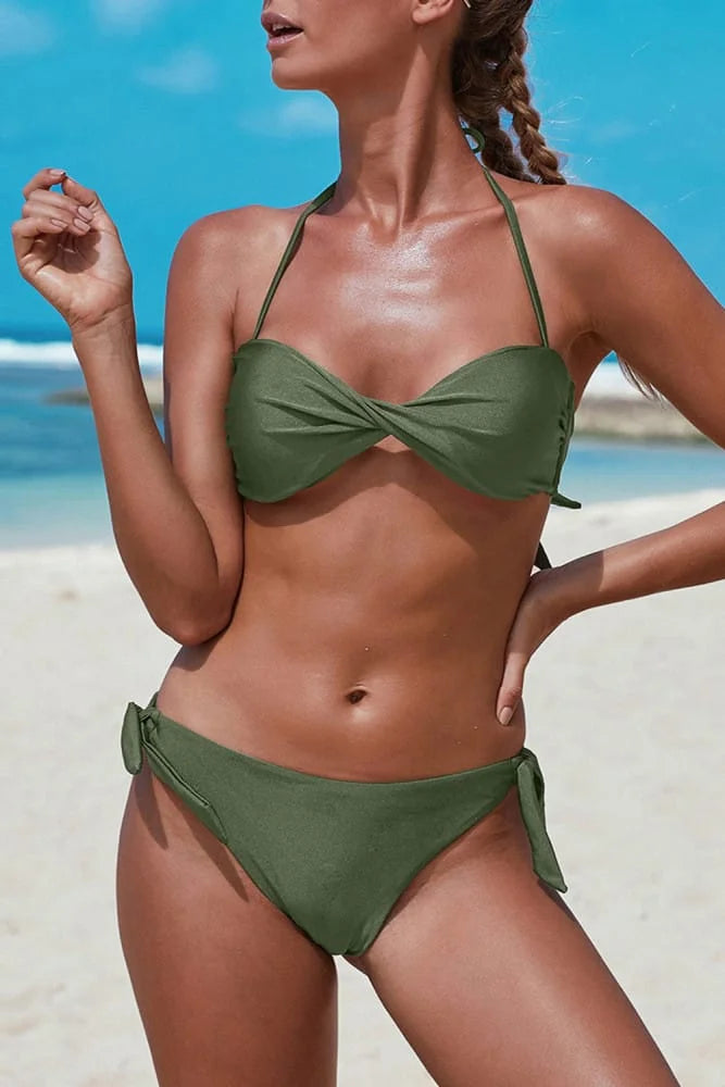 Twist Bandeau Halter Bikini