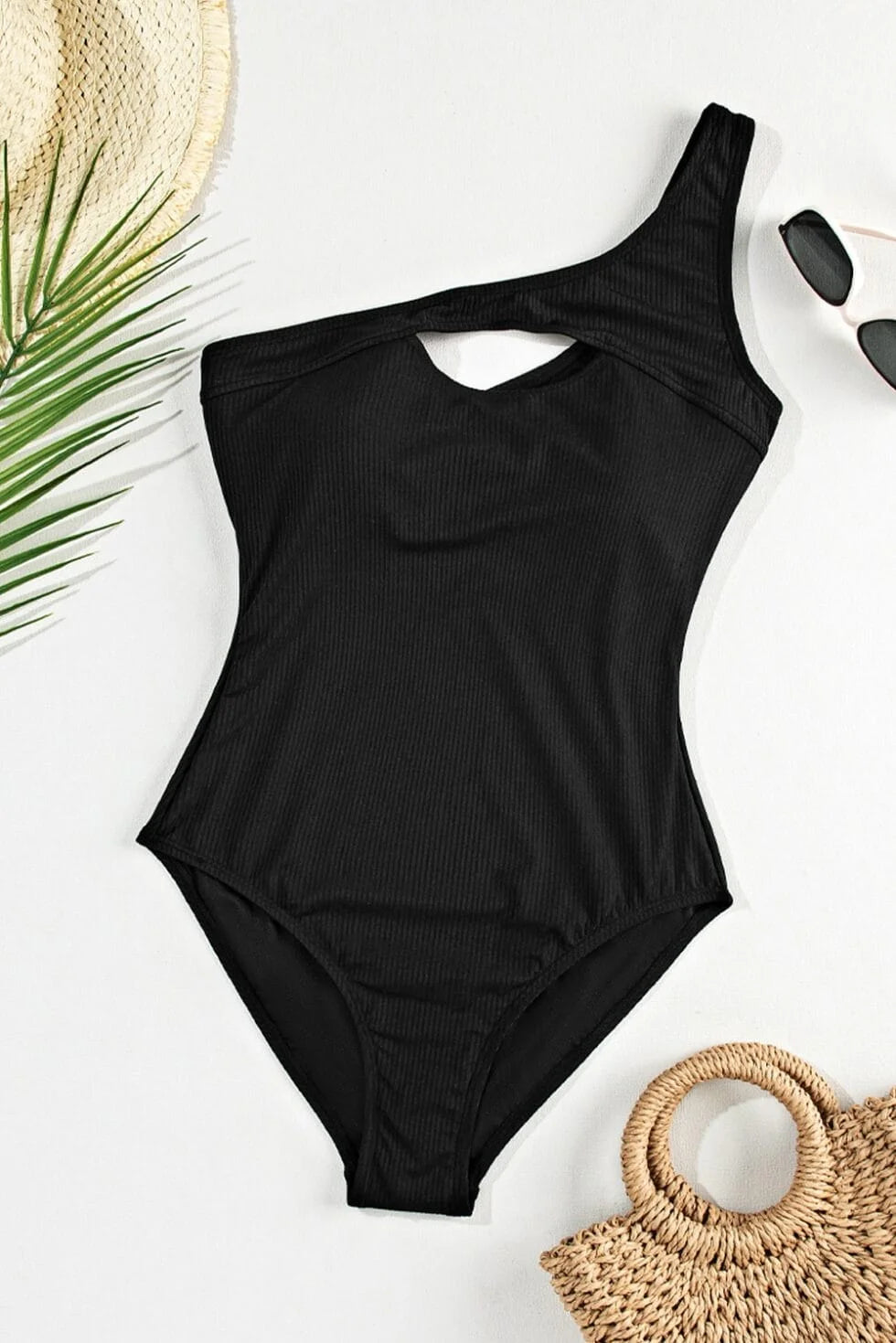 Ribbed One Shoulder Monokini