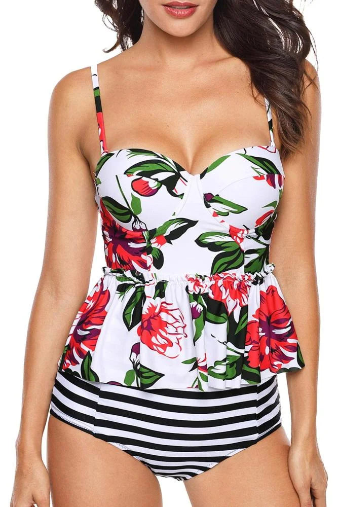 Spring Peplum Plus Size Tankini
