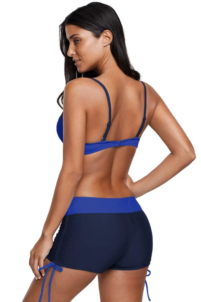 Bicolour Patchwork Underwi Bikini Set