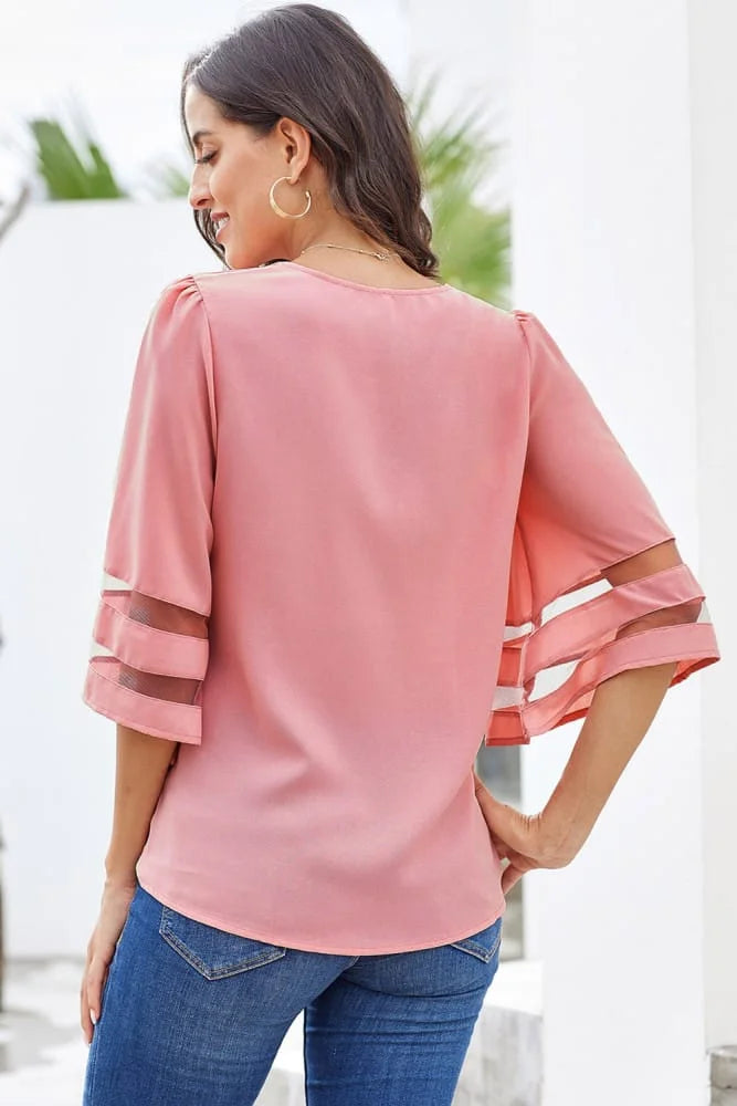 Pink Bell Sleeves Top