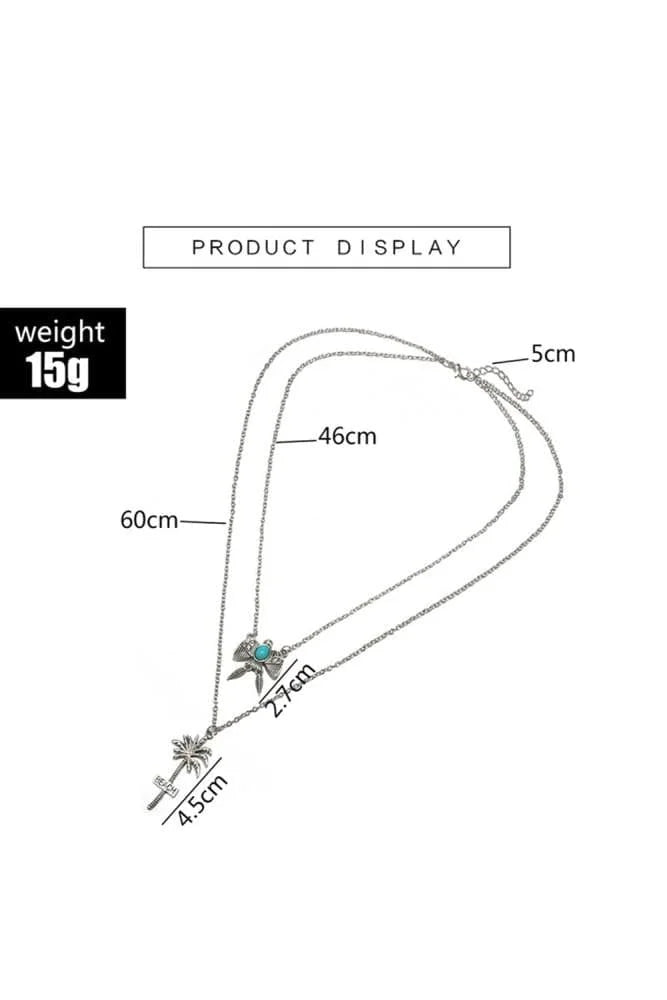 Beach Coconut Tree Thunderbird Multilaye Necklace