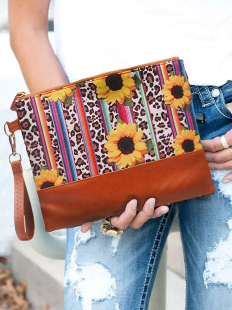 Striped Sunflower Wallet Sling Bag