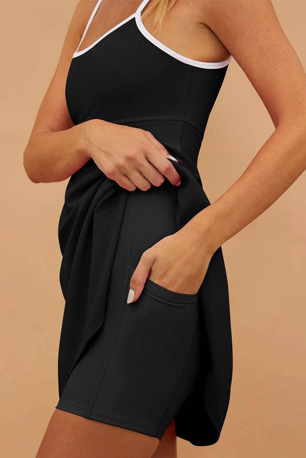 Sporty Ribbed One Piece Swimdress