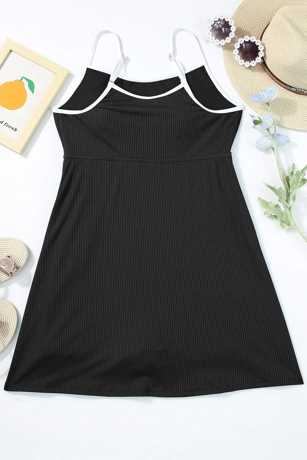 Sporty Ribbed One Piece Swimdress