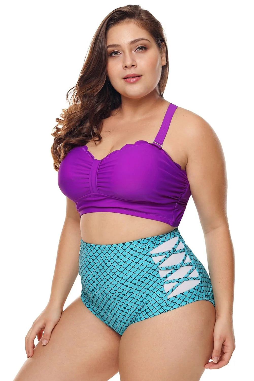 Little Mermaid Scalloped High waist Bikini