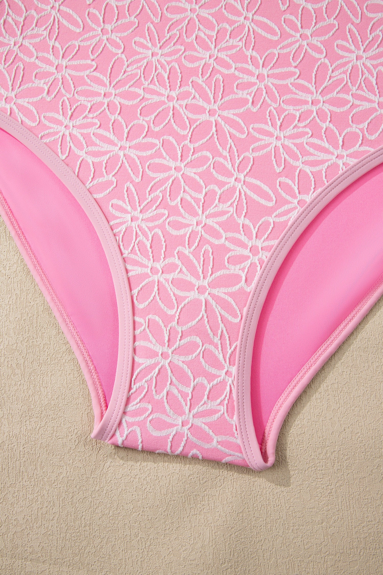 Floral Textured Halter Monokini