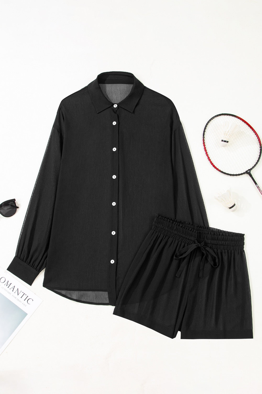 Coverup Tunic Shirt and Shorts Set