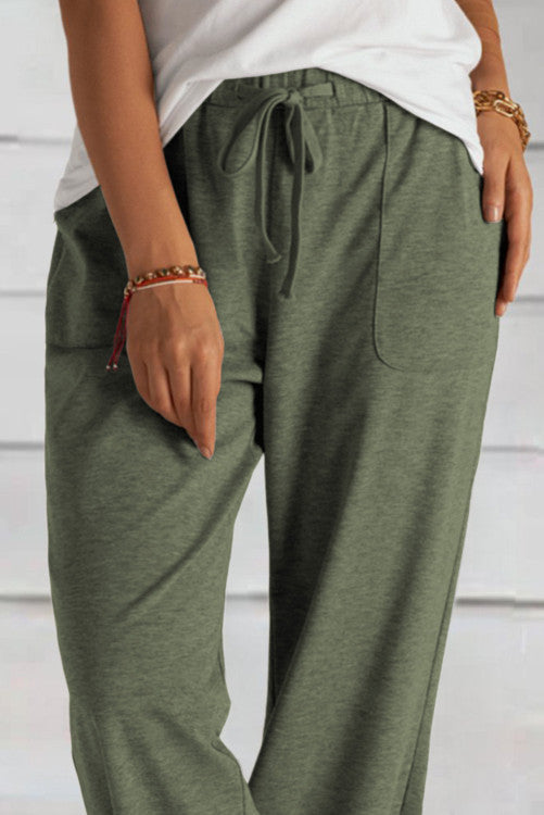 Khaki Loose Waist Knit Pants
