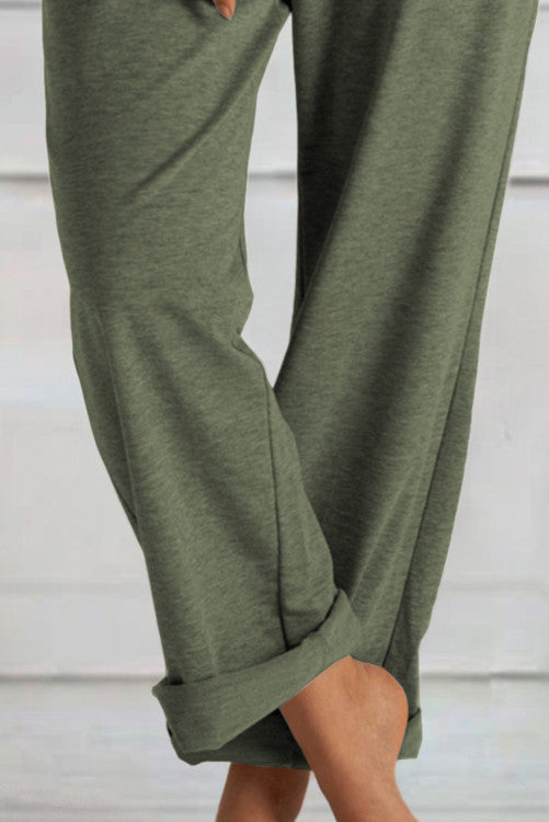 Khaki Loose Waist Knit Pants