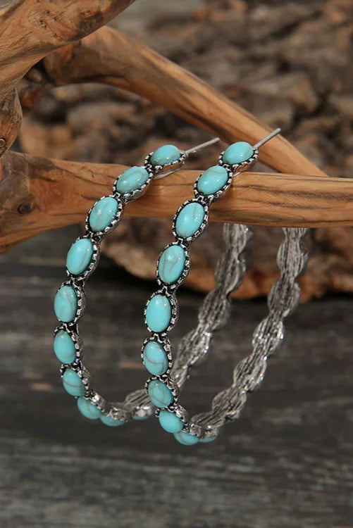 Turquoise Circle Earrings