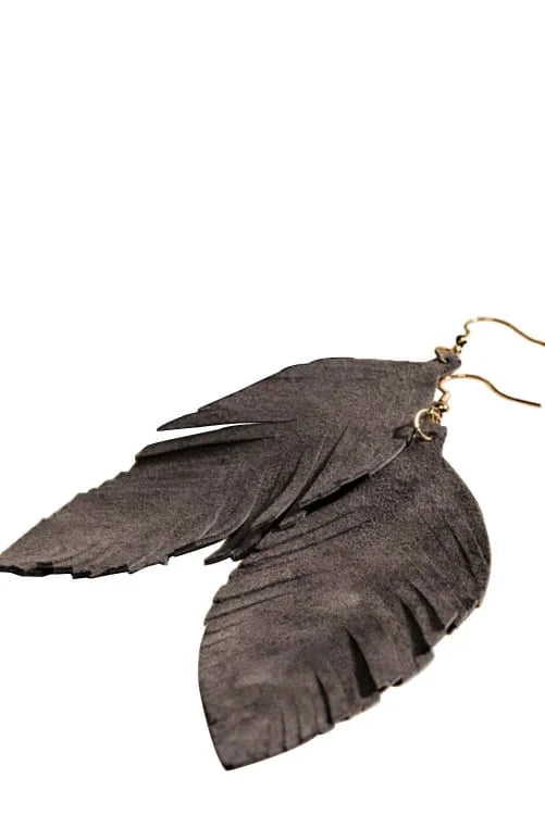 Leather Tassel Turquoise Earrings