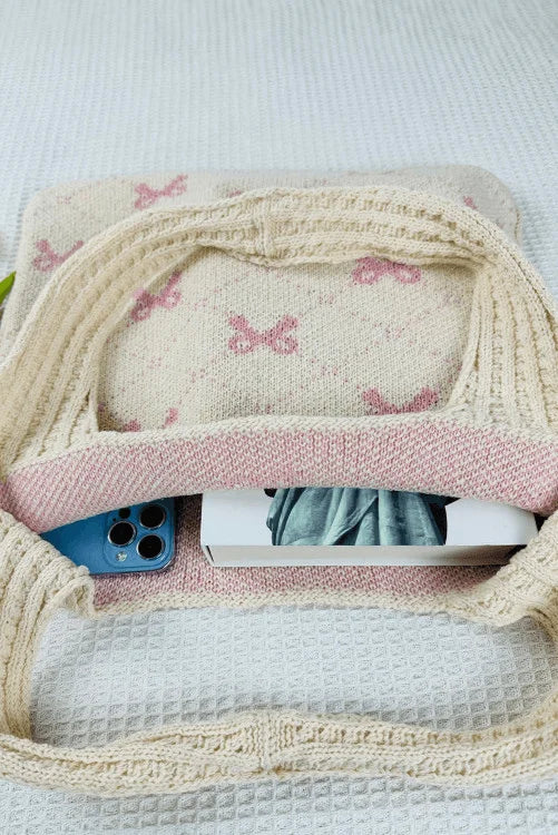 Buy Textured Knit Shoulder Bag