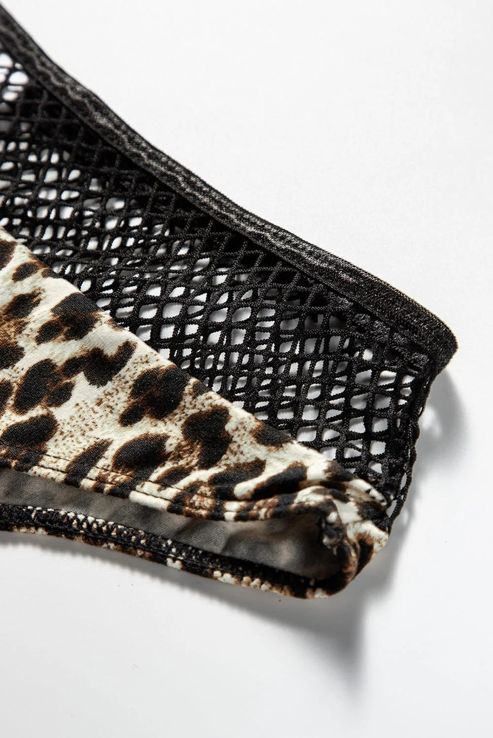 Leopard Mesh Patchwork Lingerie Set