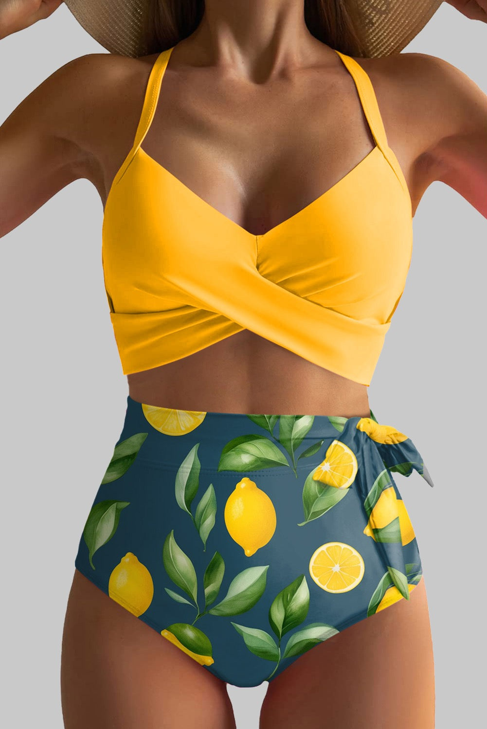 Tropical Tummy Control High Waisted Bikini