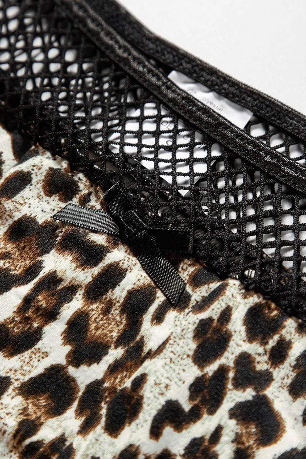 Leopard Mesh Patchwork Lingerie Set