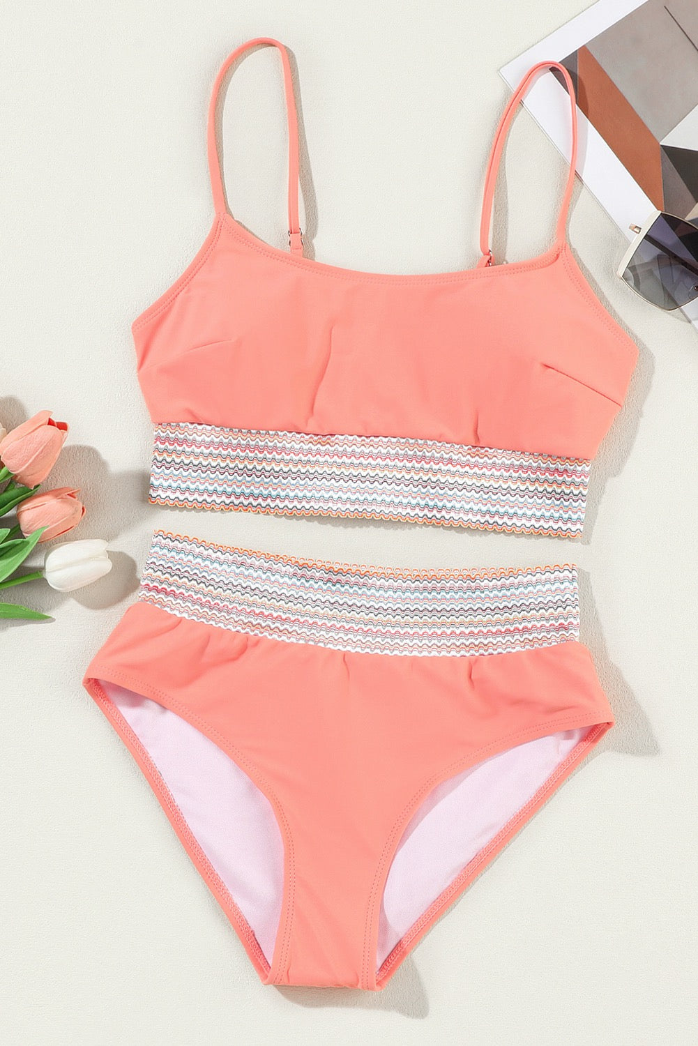 Peach Blossom High Waist Bikini