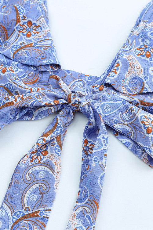 Floral Print Ruffles Crop Tank and Maxi Skirt Set