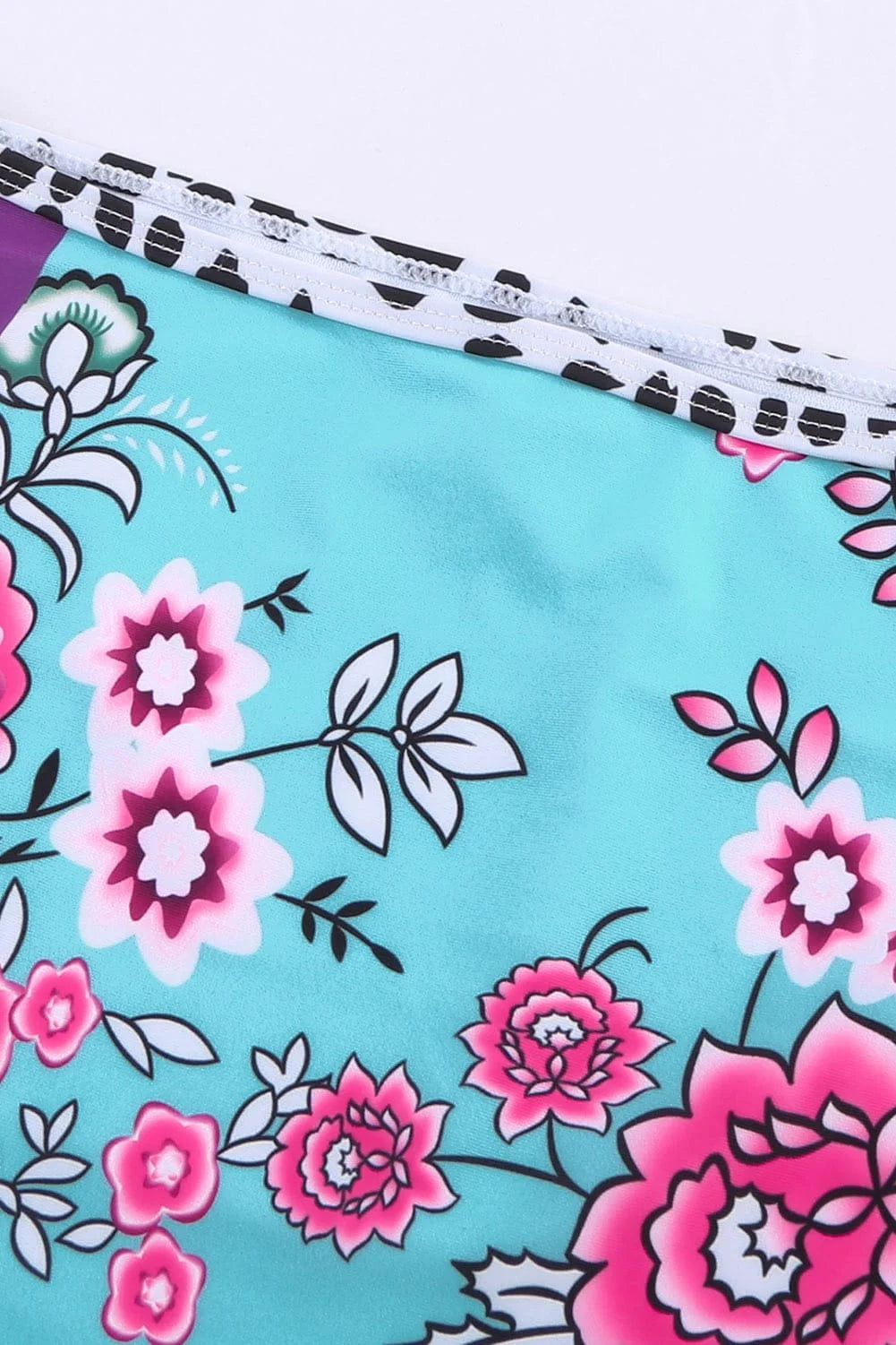 Printed Smocked High Waist Bikini