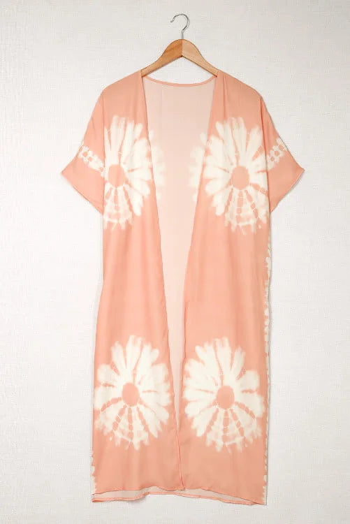 Tie-dye Kimono with Slits Cover Up