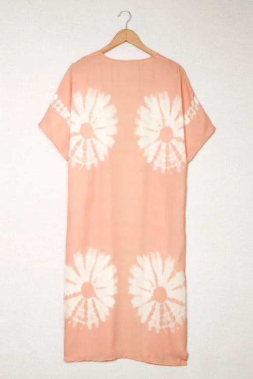 Tie-dye Kimono with Slits Cover Up