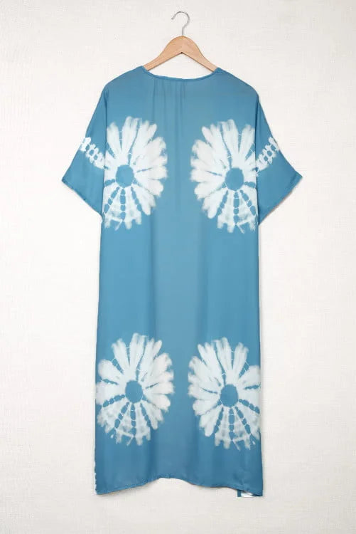 Tie-dye Kimono with Slits Cover Up