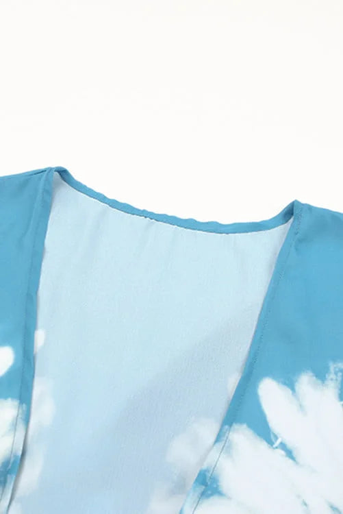 Tie-dye Kimono with Slits Cover Up