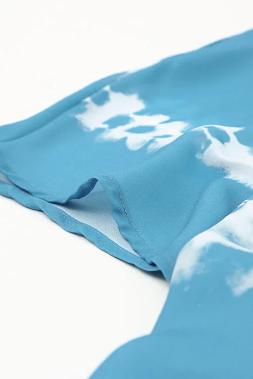 Tie-dye Kimono with Slits Cover Up