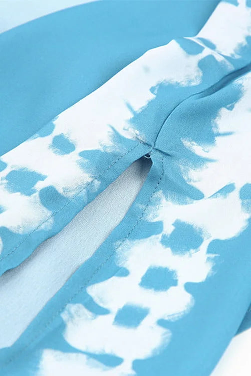 Tie-dye Kimono with Slits Cover Up