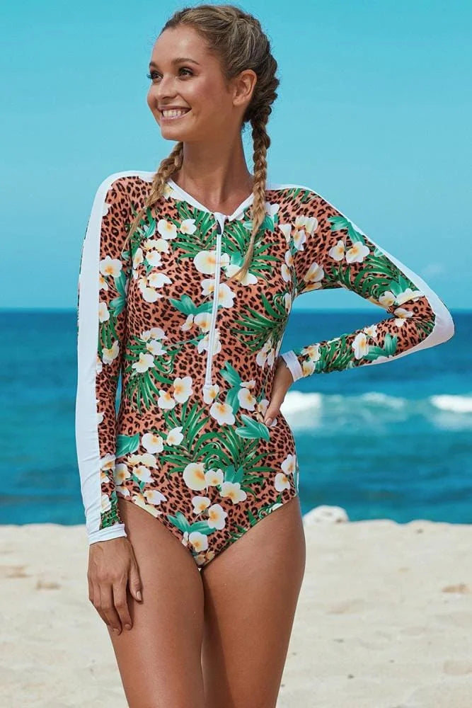 Paradise Dive Zip Front Full Sleeves Monokini