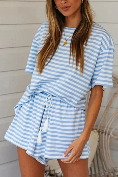Striped T-shirt and Shorts Set