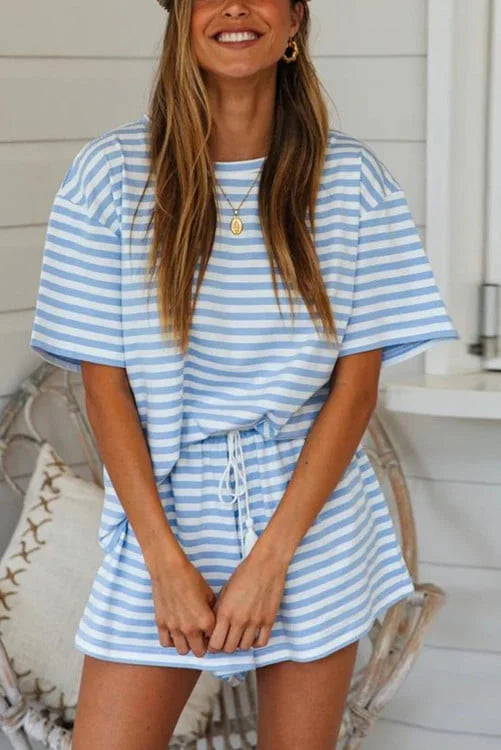 Striped T-shirt and Shorts Set