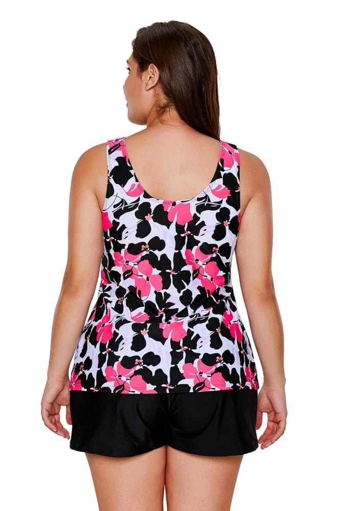 Floral Tankini Top &amp; Shorts Swimsuit