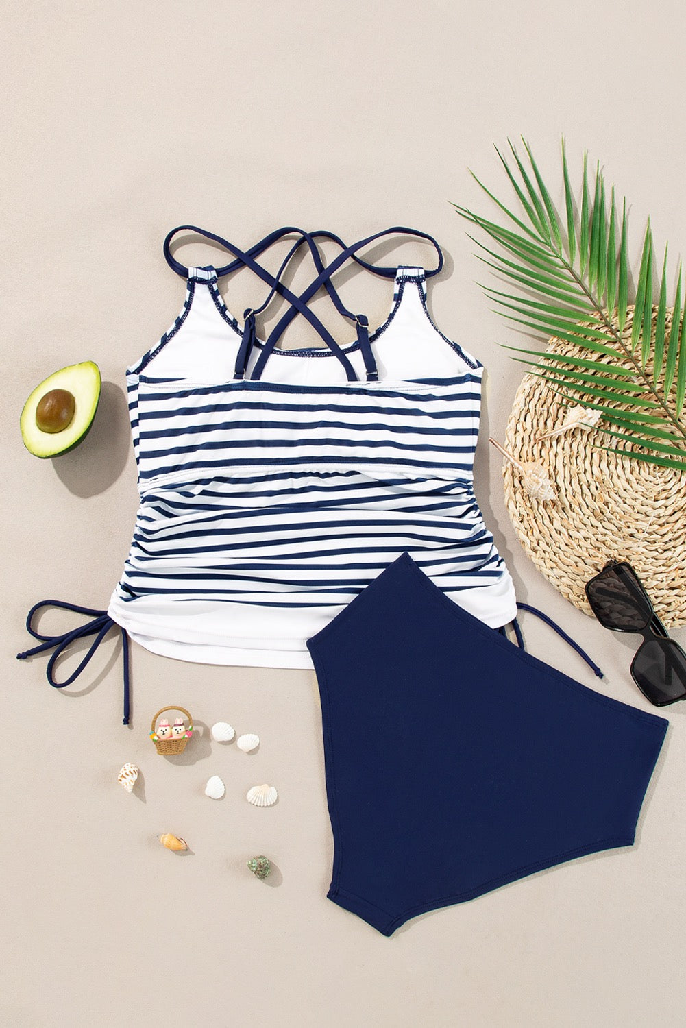 Striped Tummy Control Mix & Match Tankini