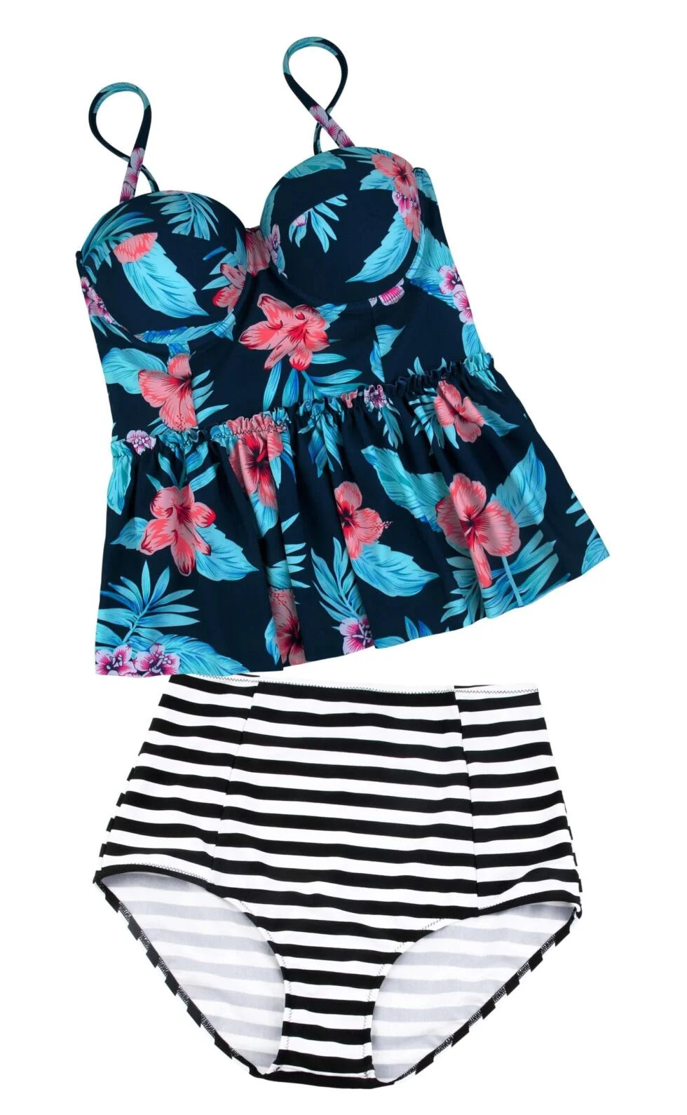 Floral Flounce Tankini Set