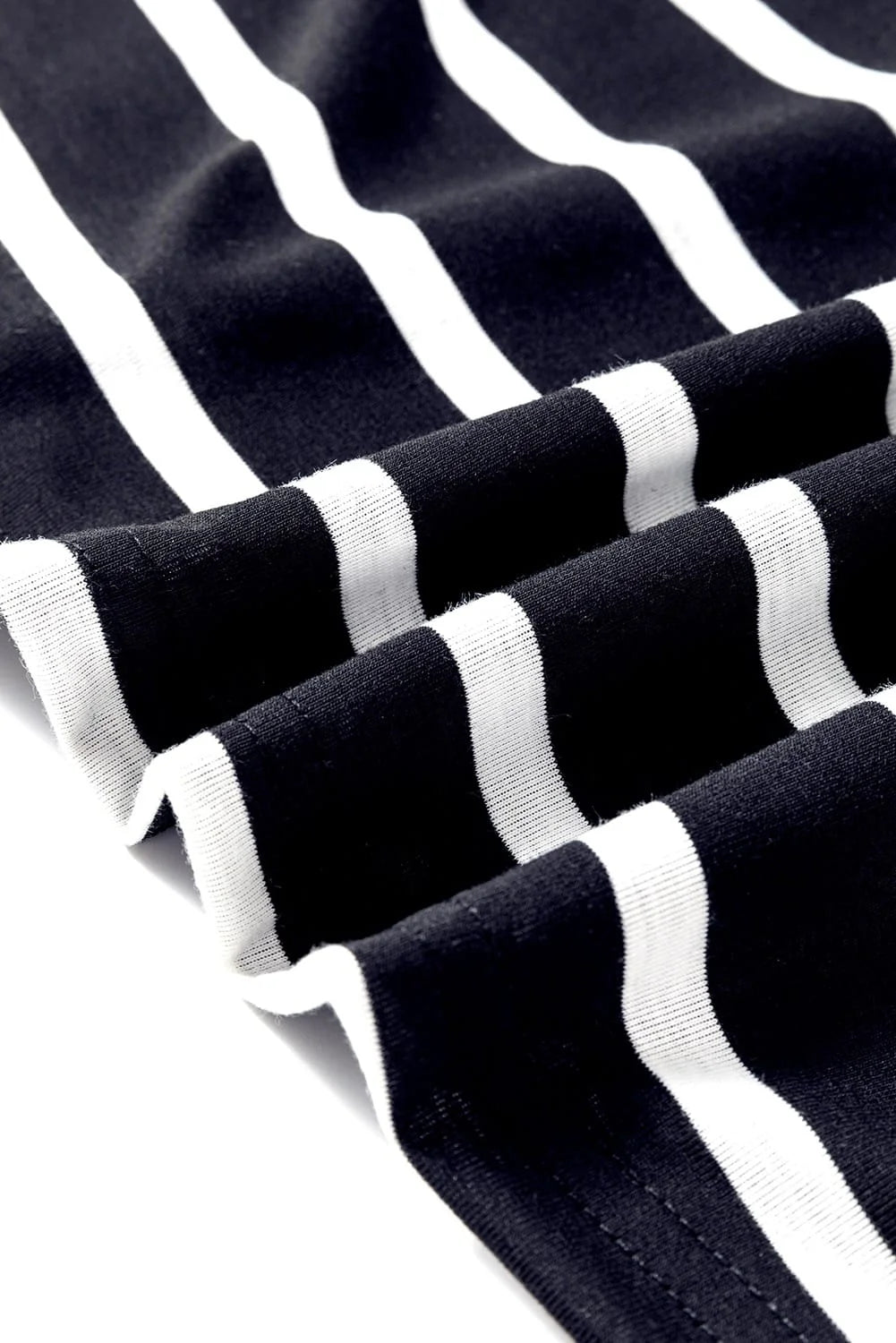 Striped One Shoulder Slit Pencil Dress with Shoulder Tee