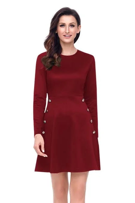 Button Side Skater Dress