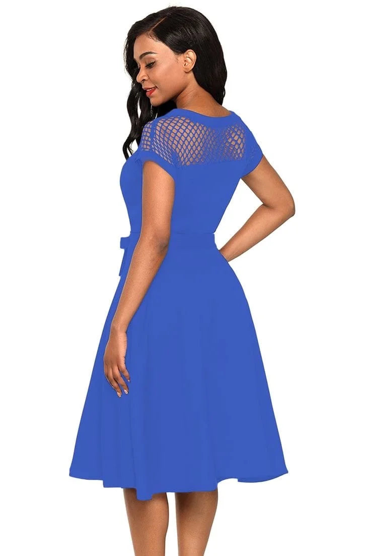 Fishnet Bowknot Embellished Dress