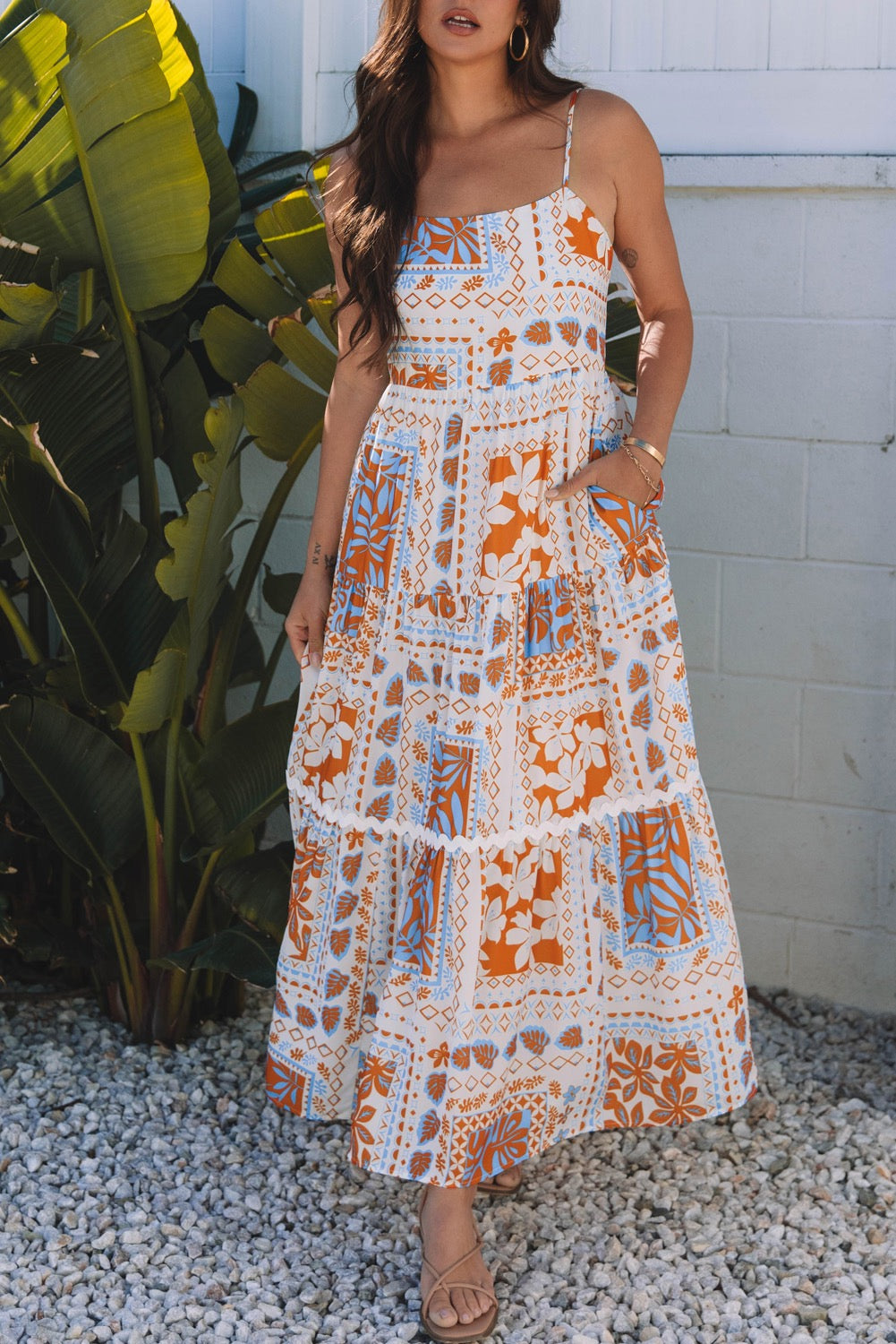 Santorini Sunset Maxi Dress