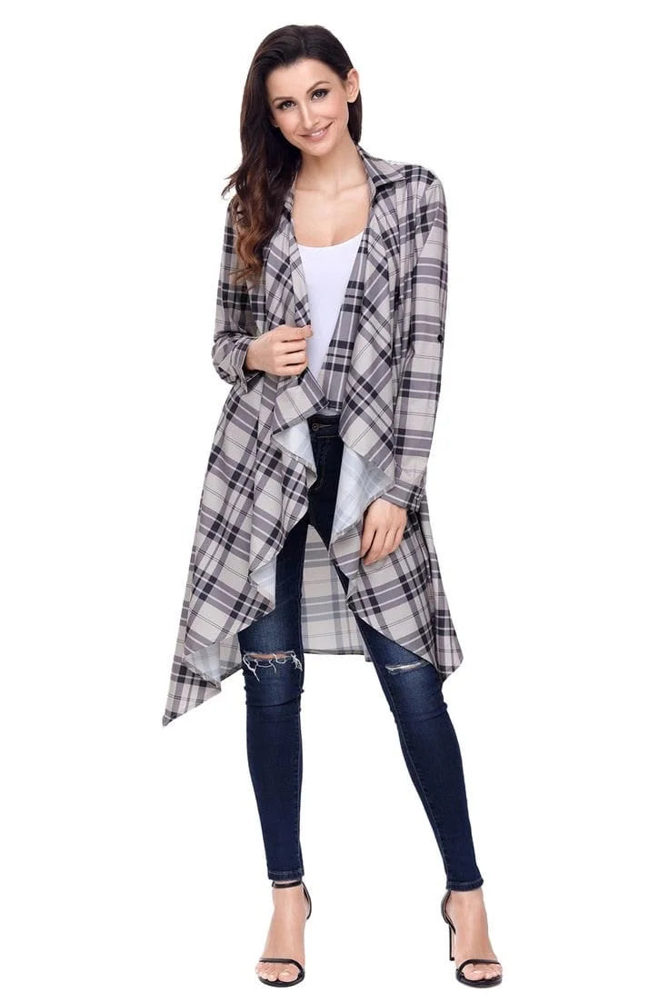 Plaid Open Front Coverup