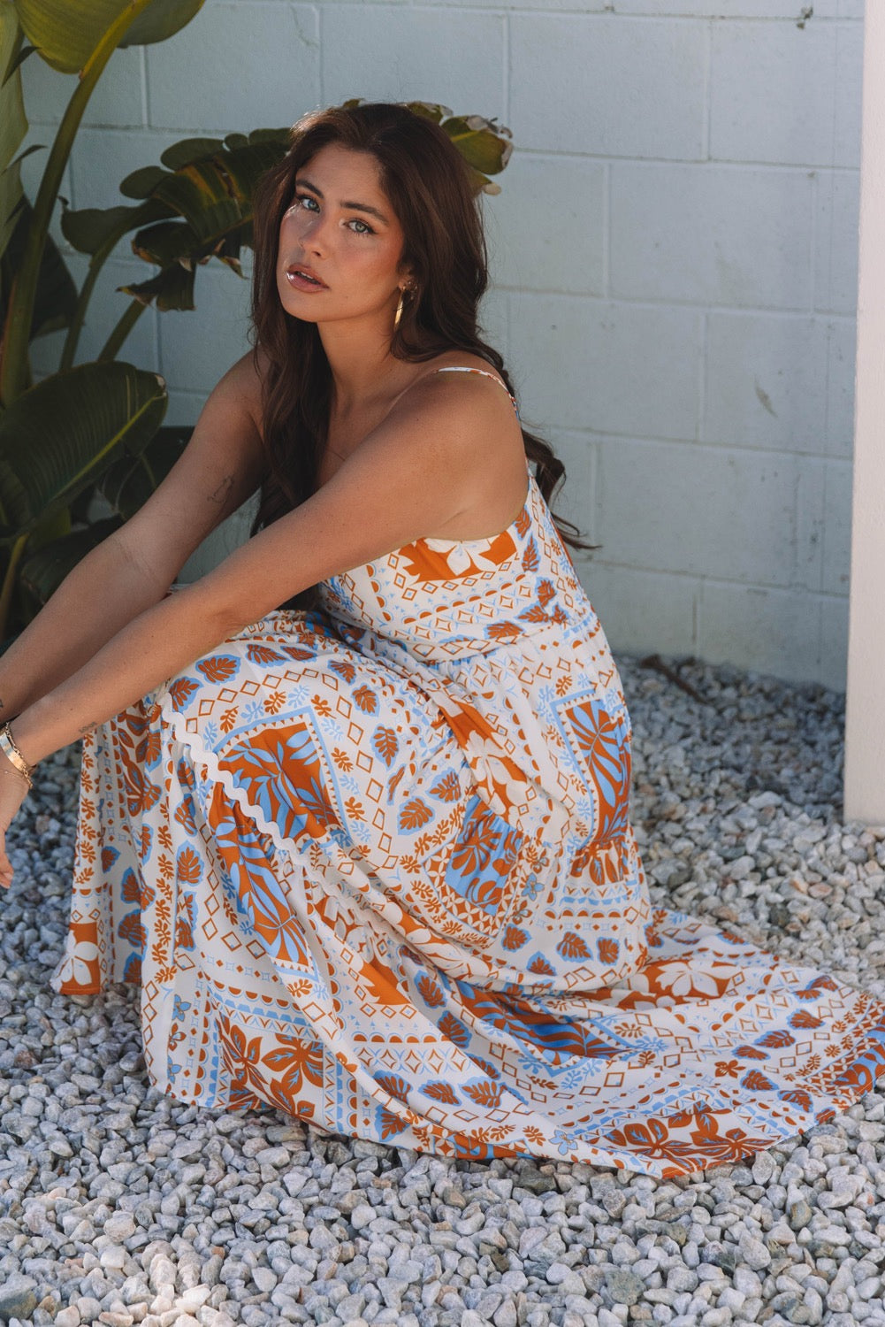 Santorini Sunset Maxi Dress