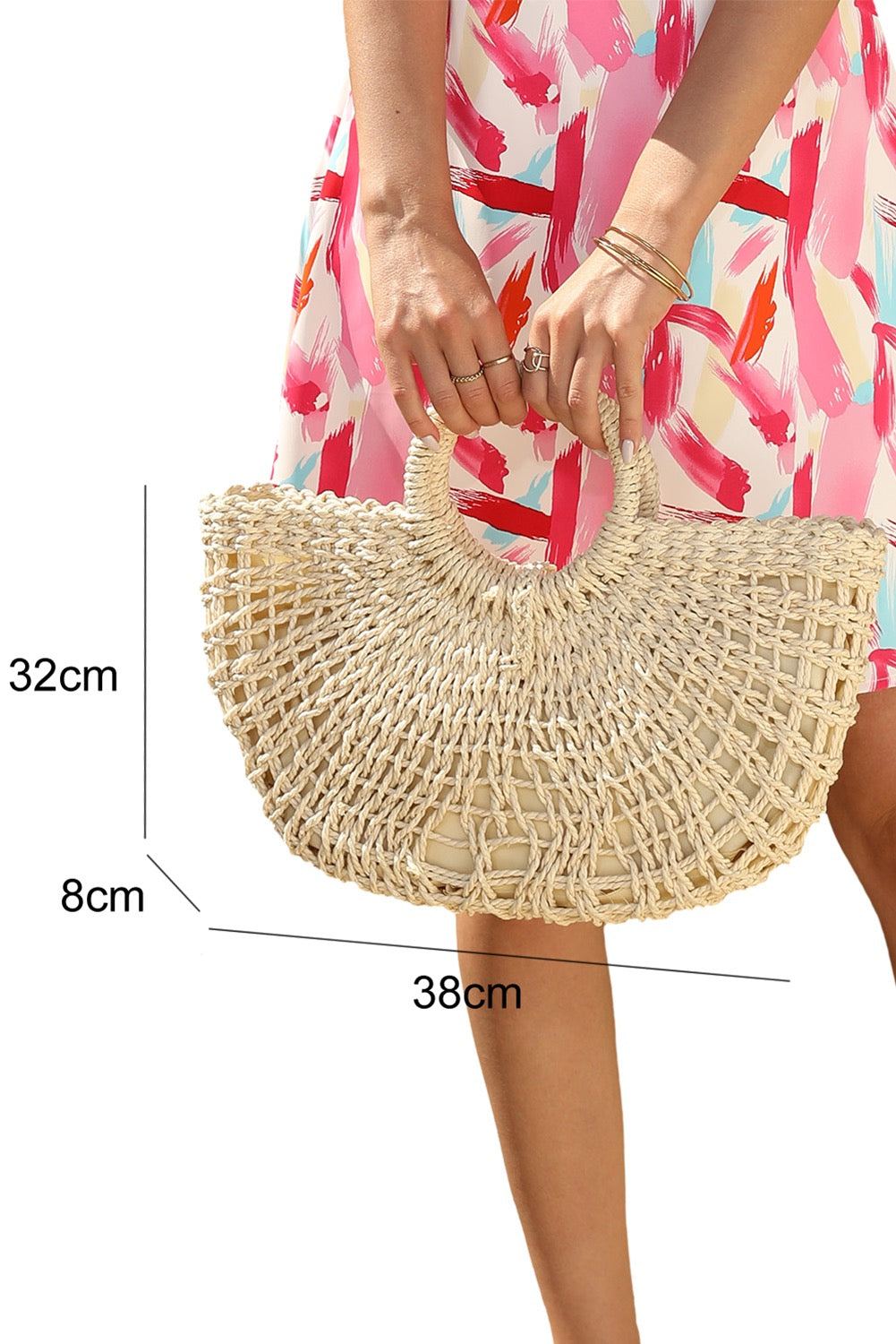 Coastal Chic Bamboo Crescent Handbag