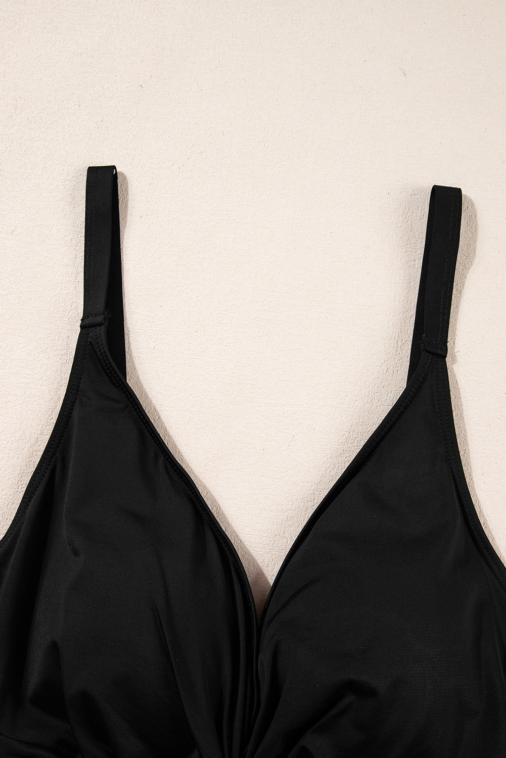 Black Twist Detail Slimming One-Piece Swimsuit