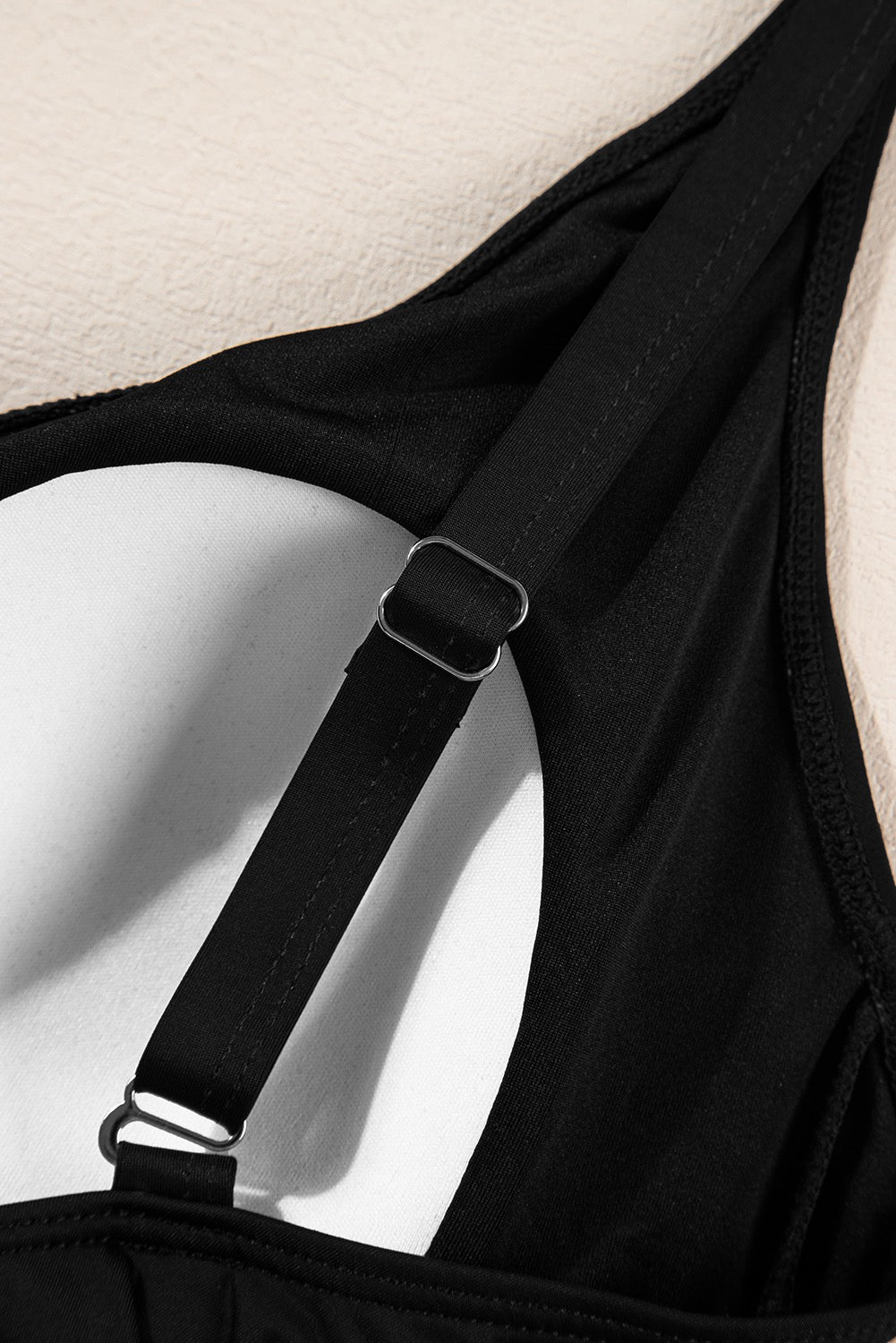 Black Twist Detail Slimming One-Piece Swimsuit