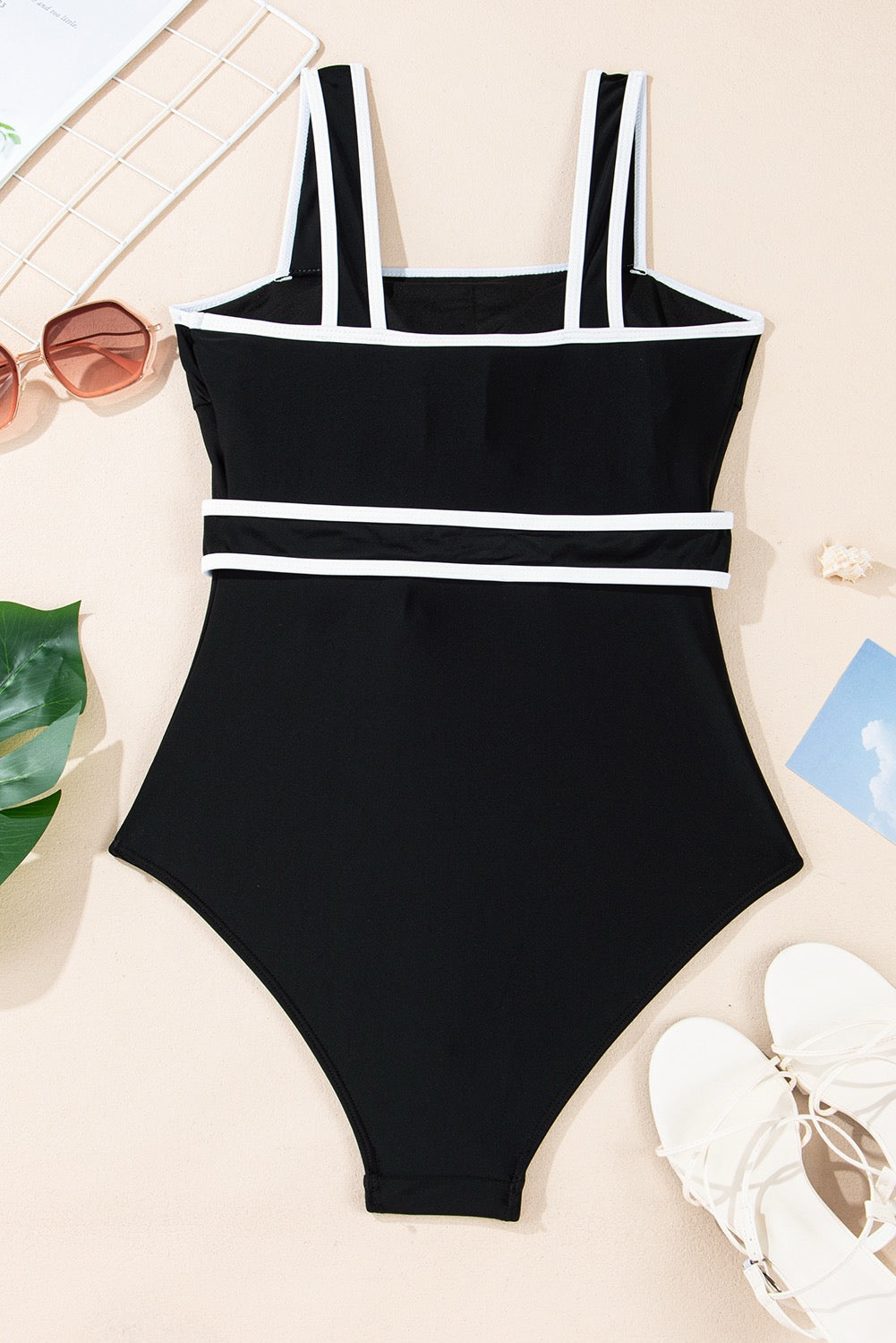 Colour block Edge Belted Monokini