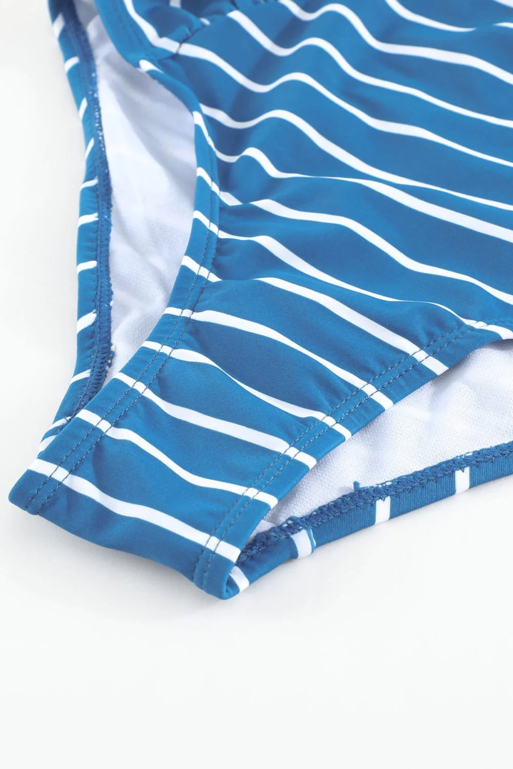 Striped Tie Knot High Waist Bikini